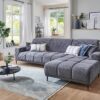 Ecksofa mit elektrischer Sitztiefenverstellung dunkelgrau Microfaser B/H/T: ca. 286x107x115 cm – Bild 3