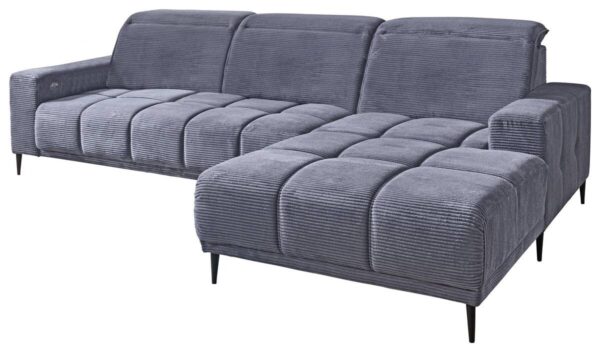 Ecksofa mit elektrischer Sitztiefenverstellung dunkelgrau Microfaser B/H/T: ca. 286x107x115 cm – Bild 4