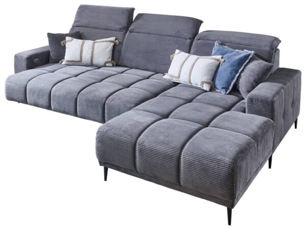 Ecksofa mit elektrischer Sitztiefenverstellung dunkelgrau Microfaser B/H/T: ca. 286x107x115 cm – Bild 5