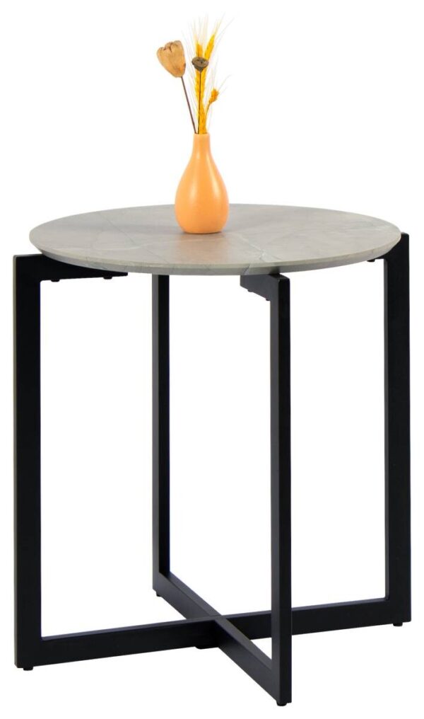 Beistelltisch Eik Marmor Optik schwarz H/D: ca. 50x45 cm – Bild 3