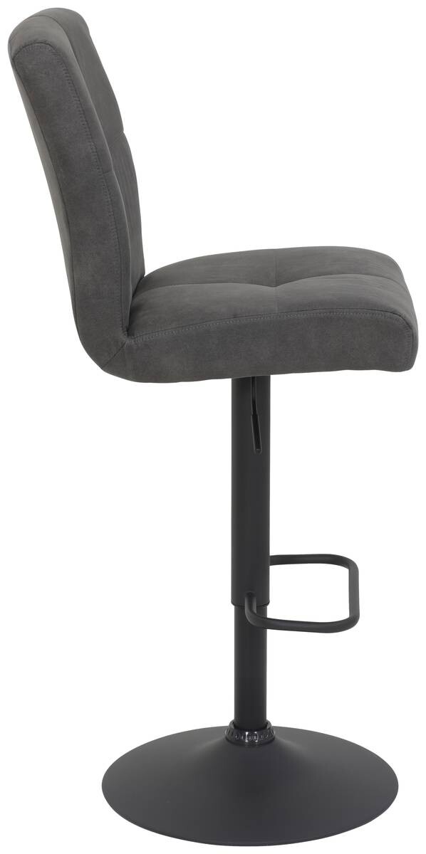 Barhocker Leni anthrazit Vintage Microfaser B/H/T: ca. 44x102x57 cm – Bild 2