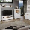 Highboard Marlon Eiche Evoke Coast Nachbildung weiß Hochglanz B/H/T: ca. 96x132x39 cm – Bild 2