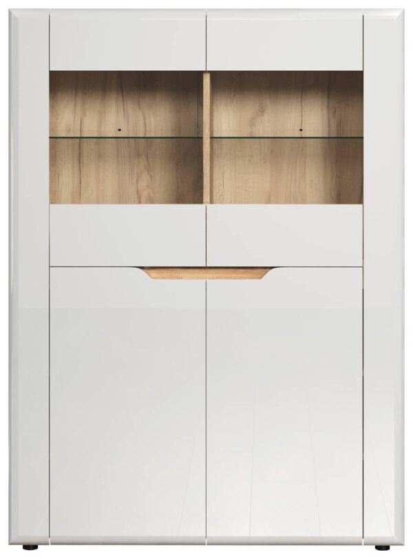 Highboard Marlon Eiche Evoke Coast Nachbildung weiß Hochglanz B/H/T: ca. 96x132x39 cm – Bild 5