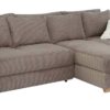 Ecksofa mit Bettfunktion und Bettkasten taupe Velourstoff B/H/T: ca. 288x86x186 cm – Bild 2
