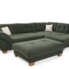 Ecksofa grün Microfaser B/H/T: ca. 346x90x221 cm – Bild 2