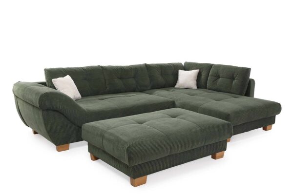 Ecksofa grün Microfaser B/H/T: ca. 346x90x221 cm – Bild 2