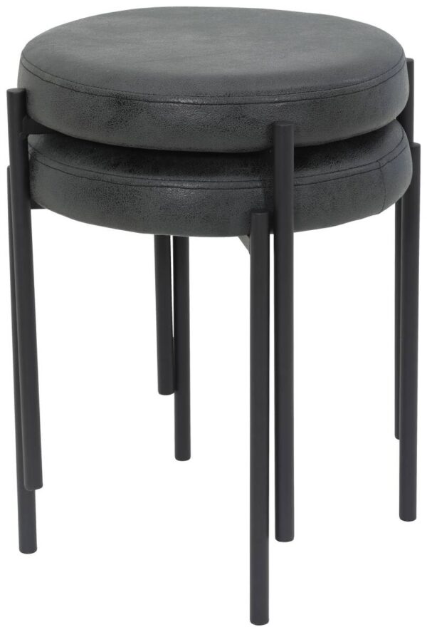 Hocker Sammy anthrazit Microfaser H/D: ca. 46x38 cm Hocker Sammy anthrazit Microfaser H/D: ca. 46x38 cm – Bild 2
