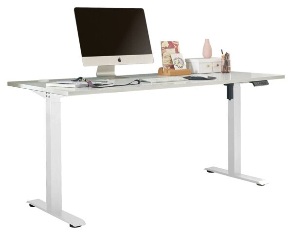 höhenverstellbarer Schreibtisch Ben 2 weiß B/H/T: ca. 160x74x77 cm – Bild 2