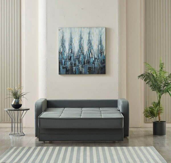 Schlafsofa Moleron grau Polyester B/H/T: ca. 171x94x111 cm – Bild 2
