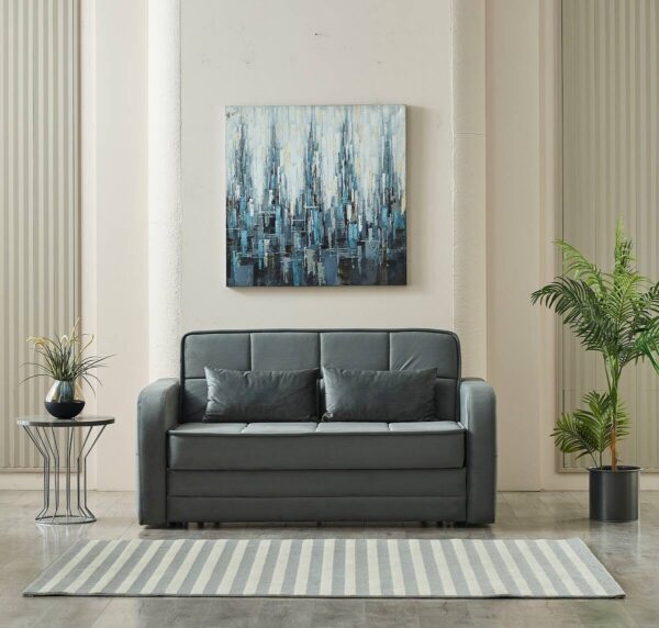 Schlafsofa Moleron grau Polyester B/H/T: ca. 171x94x111 cm – Bild 3
