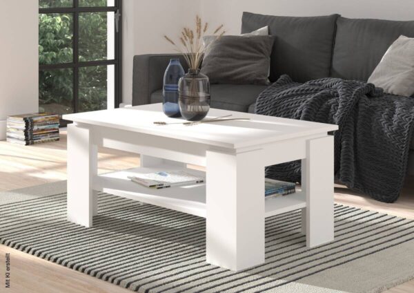 Couchtisch Titan weiß B/H/T: ca. 100x45x60 cm – Bild 4