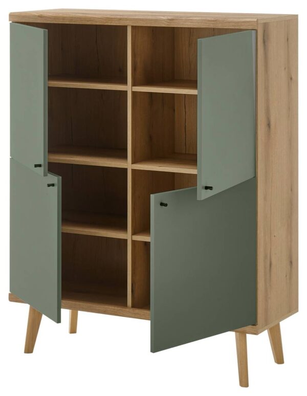 Highboard Alva Eiche Evoke Coast Nachbildung salbei B/H/T: ca. 107x134x40 cm – Bild 3