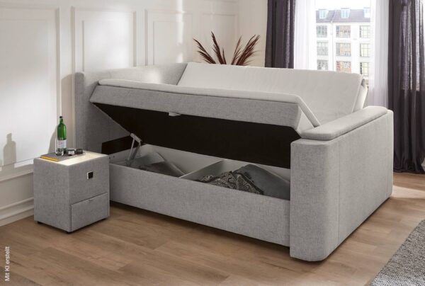 Boxbett grau Liegefläche B/L: ca. 180x200 cm – Bild 3