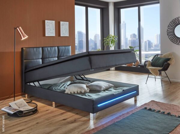 Boxbett Catania schwarz Liegefläche B/L: ca. 140x200 cm – Bild 4