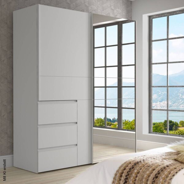 Schwebetürenschrank weiß B/H/T: ca. 170,3x200,5x61,2 cm – Bild 5