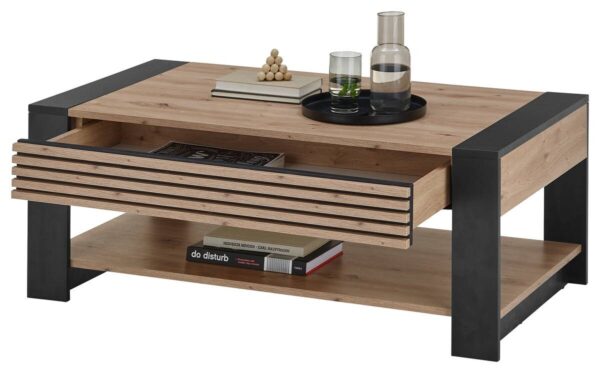 Couchtisch Felipe Eiche Artisan Nachbildung B/H/T: ca. 107x42x60 cm Couchtisch Felipe Eiche Artisan Nachbildung B/H/T: ca. 107x42x60 cm – Bild 2