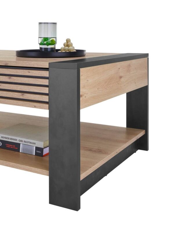 Couchtisch Felipe Eiche Artisan Nachbildung B/H/T: ca. 107x42x60 cm Couchtisch Felipe Eiche Artisan Nachbildung B/H/T: ca. 107x42x60 cm – Bild 4
