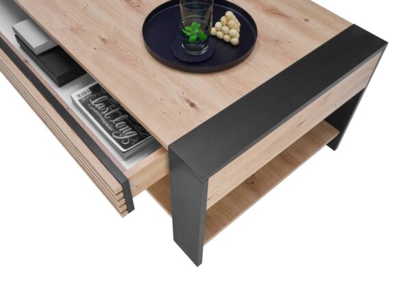 Couchtisch Felipe Eiche Artisan Nachbildung B/H/T: ca. 107x42x60 cm Couchtisch Felipe Eiche Artisan Nachbildung B/H/T: ca. 107x42x60 cm – Bild 5