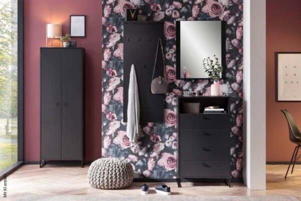 Midischrank Janne schwarz matt B/H/T: ca. 60,2x103,9x33 cm – Bild 2