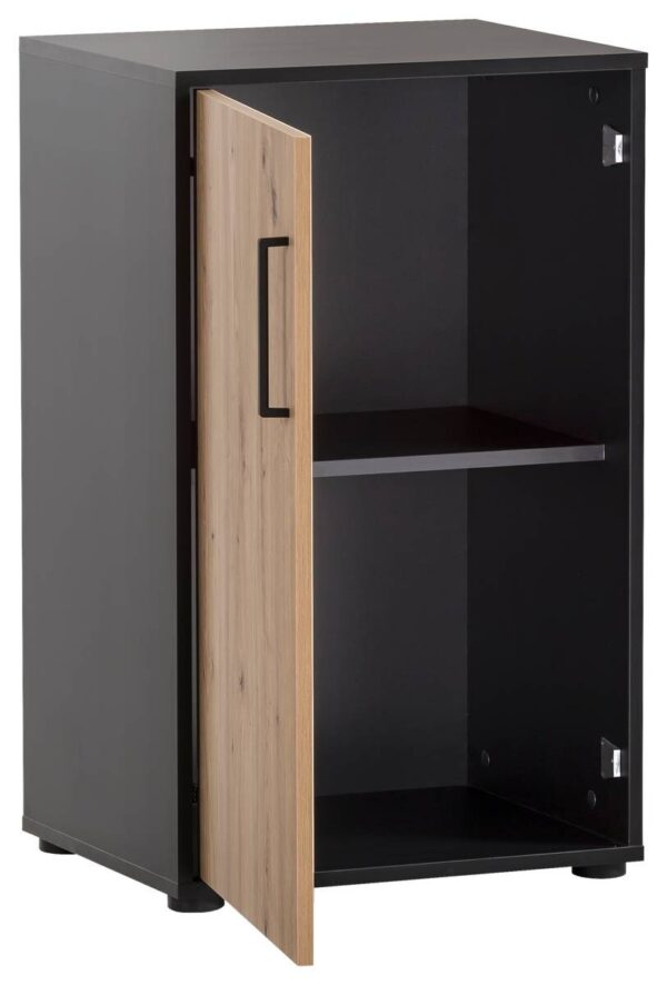 Midischrank Aino Eiche Artisan Nachbildung schwarz matt B/H/T: ca. 51x83,6x41 cm Midischrank Aino Eiche Artisan Nachbildung schwarz matt B/H/T: ca. 51x83,6x41 cm – Bild 2