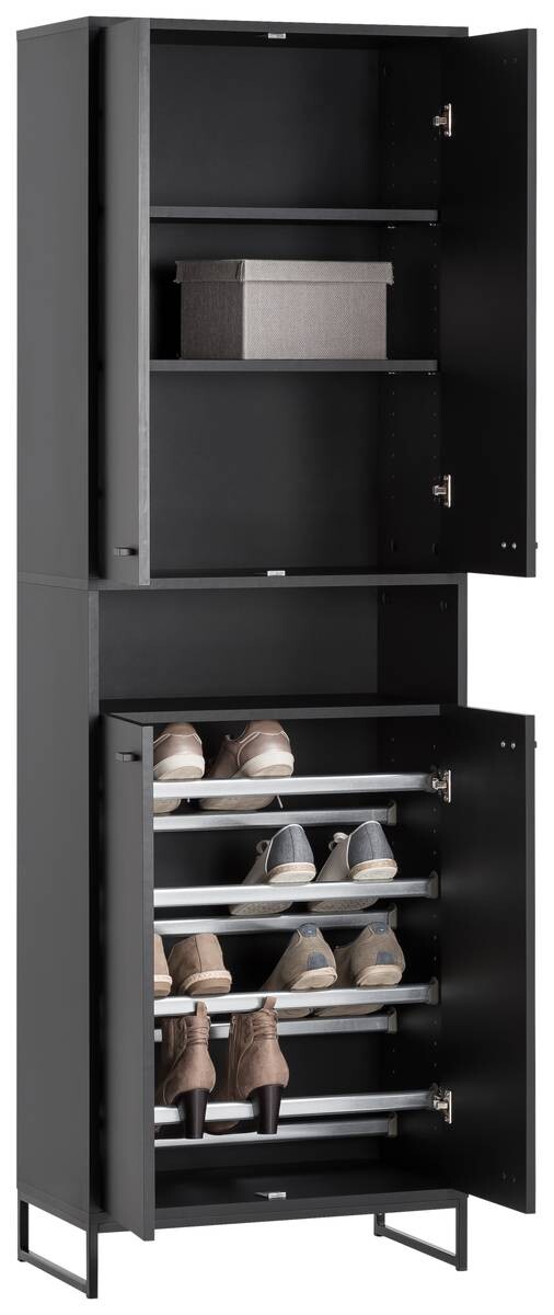 Schuhschrank Janne schwarz matt B/H/T: ca. 60,2x185,5x33 cm – Bild 2