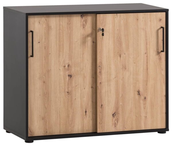 Schiebetürenschrank Aino Eiche B/H/T: ca. 100x83,6x41 cm – Bild 2