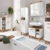 Midischrank Padua weiß glanz Eiche Landhaus Nachbildung B/H/T: ca. 40,4x114,5x35 cm – Bild 2