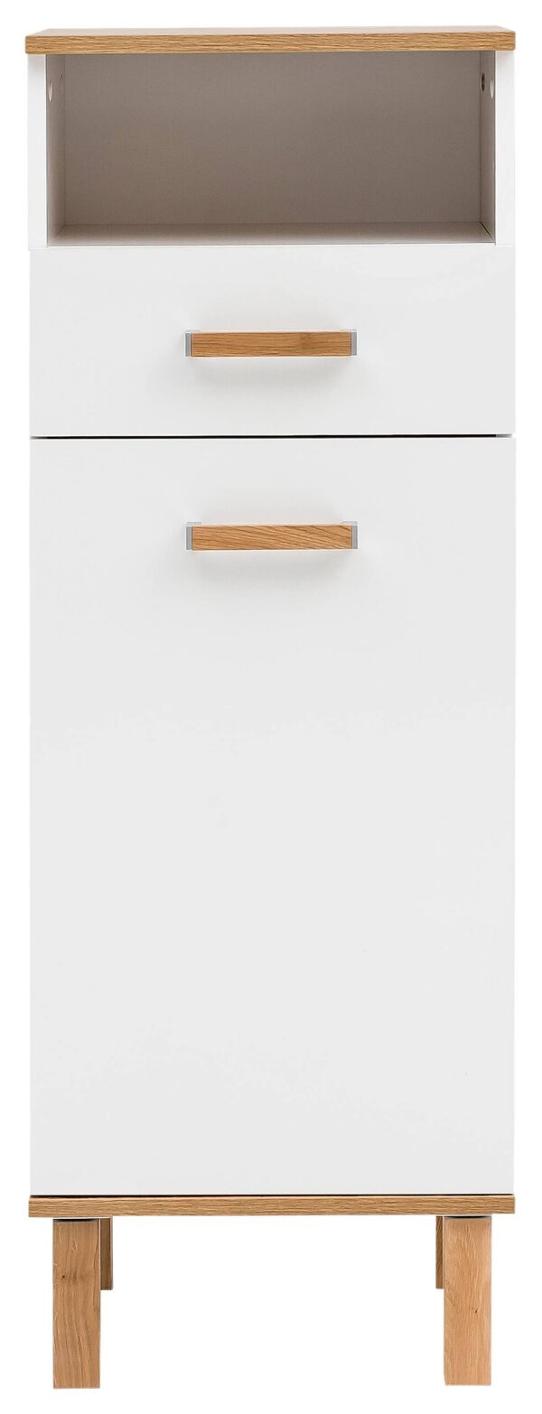 Midischrank Padua weiß glanz Eiche Landhaus Nachbildung B/H/T: ca. 40,4x114,5x35 cm – Bild 3