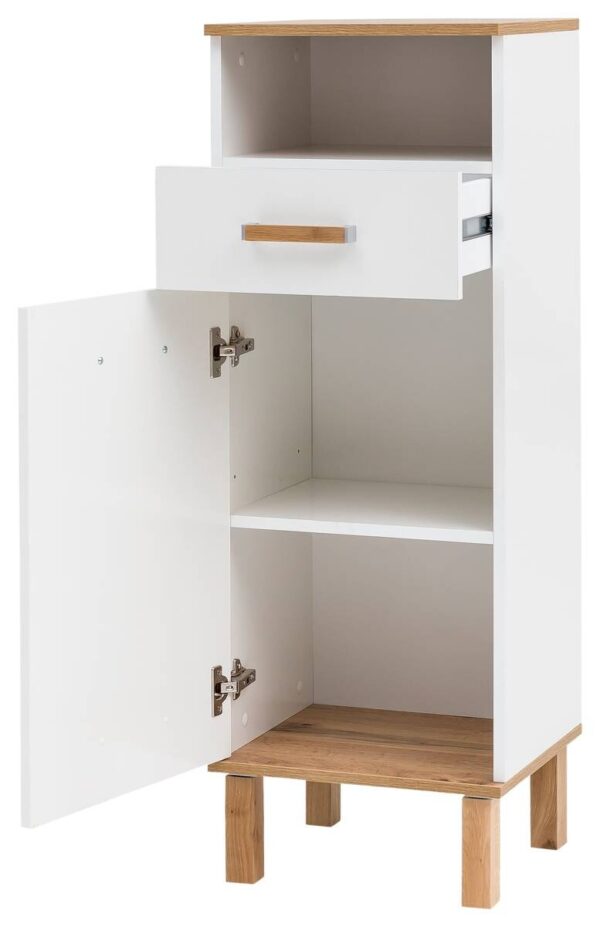Midischrank Padua weiß glanz Eiche Landhaus Nachbildung B/H/T: ca. 40,4x114,5x35 cm – Bild 4