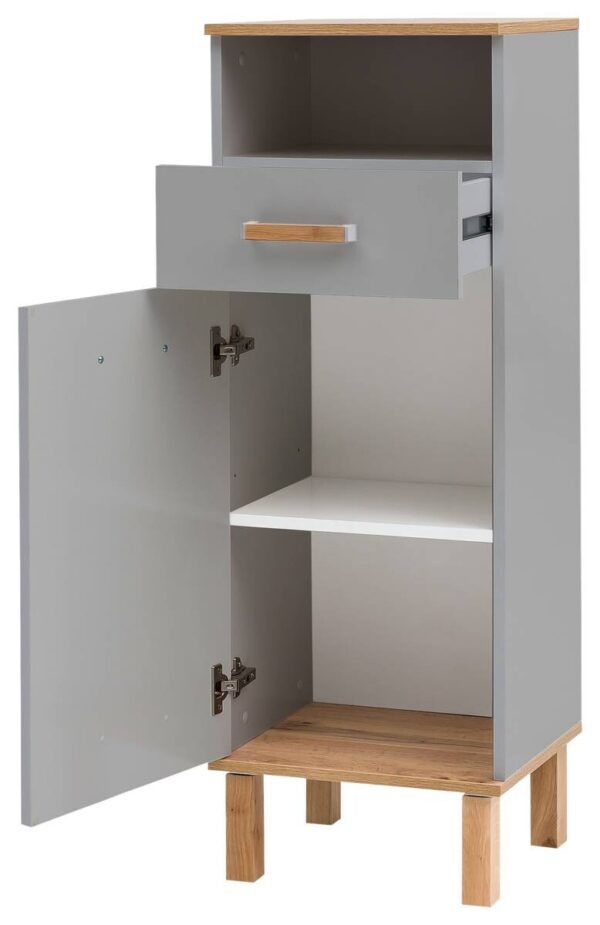 Midischrank Padua grau Eiche Landhaus Nachbildung B/H/T: ca. 40,4x114,5x35 cm – Bild 3