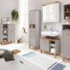 Midischrank Padua grau Eiche Landhaus Nachbildung B/H/T: ca. 40,4x114,5x35 cm – Bild 4