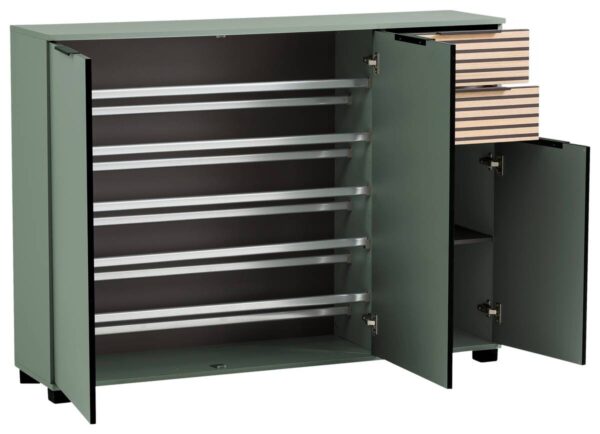 Schuhschrank Alexa Pistazie B/H/T: ca. 141,9x105,5x35 cm – Bild 4