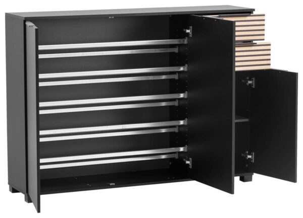 Schuhschrank Alexa schwarz matt B/H/T: ca. 141,9x105,5x35 cm – Bild 4