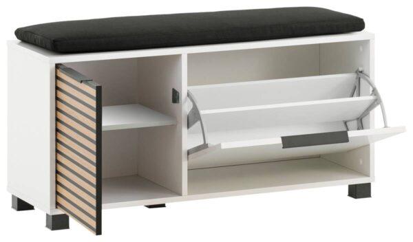 Schuhbank Loft weiß matt B/H/T: ca. 98,4x47,2x33,05 cm – Bild 4