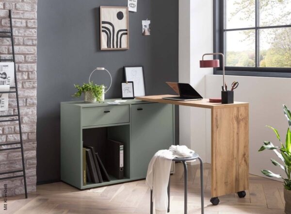 Schreibtisch Tiny working Pistazie Eiche Landhaus Nachbildung B/H/T: ca. 104,6x75,3x39 cm – Bild 4