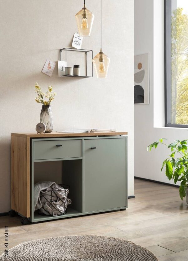 Schreibtisch Tiny working Pistazie Eiche Landhaus Nachbildung B/H/T: ca. 104,6x75,3x39 cm – Bild 5