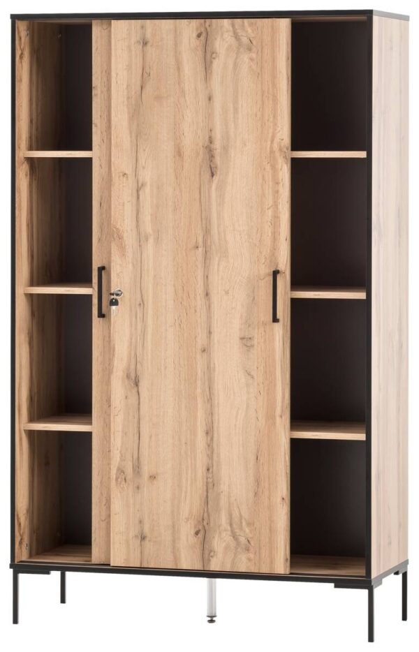 Hochschrank Serie 2000 Eiche Landhaus Nachbildung B/H/T: ca. 100,1x163,8x41 cm – Bild 4