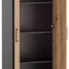 Hochschrank Aino Eiche Artisan Nachbildung schwarz matt B/H/T: ca. 65x163,6x41 cm – Bild 2