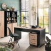 Hochschrank Aino Eiche Artisan Nachbildung schwarz matt B/H/T: ca. 65x163,6x41 cm – Bild 3