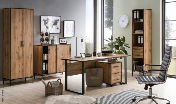 Schreibtisch Serie 2000 Eiche Landhaus Nachbildung B/H/T: ca. 160x73,2x75 cm – Bild 4