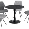Esstisch Sevilla schwarz H/D: ca. 75x90 cm – Bild 2