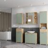 Badkommode Eiche Artisan Nachbildung salbei B/H/T: ca. 40x88x29 cm – Bild 2
