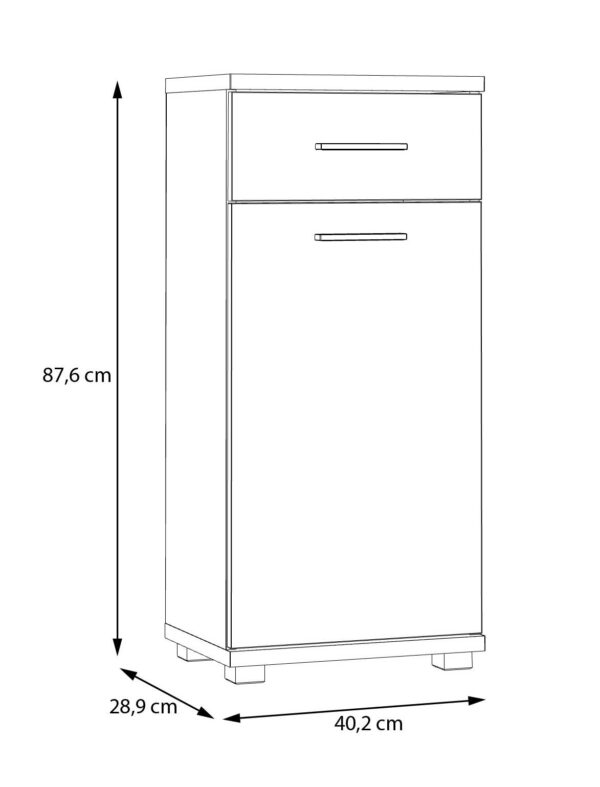 Badkommode Eiche Artisan Nachbildung salbei B/H/T: ca. 40x88x29 cm – Bild 3