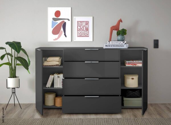Kommode Santorin anthrazit B/H/T: ca. 180x99x40 cm – Bild 4