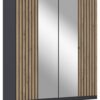 Kleiderschrank Genua grau Eiche Artisan Nachbildung B/H/T: ca. 181x197x54 cm – Bild 3