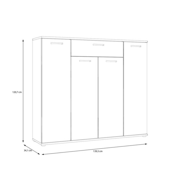 Kommode Eiche Artisan Nachbildung B/H/T: ca. 139x121x35 cm – Bild 2