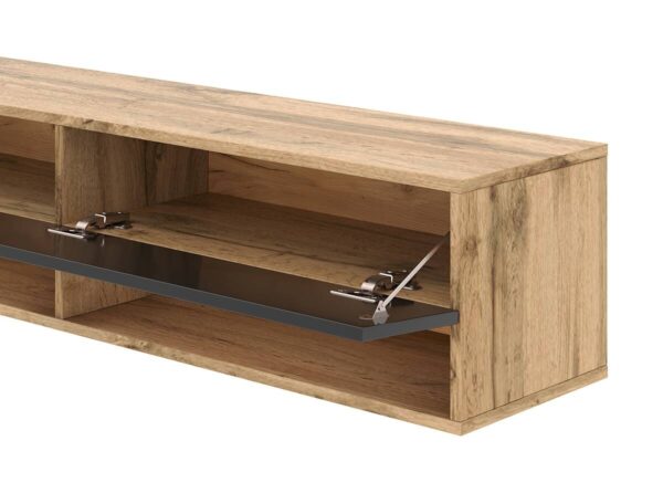 TV-Lowboard TV LOWBOARD DERBY 100 Eiche Wotan Nachbildung schwarz glänzend B/H/T: ca. 100x32,5x31,5 cm – Bild 5