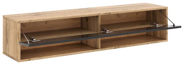 TV-Lowboard TV LOWBOARD DERBY 140 Eiche Wotan Nachbildung schwarz glänzend B/H/T: ca. 140x32,5x31,5 cm – Bild 2