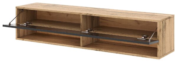 TV-Lowboard TV LOWBOARD DERBY 140 Eiche Wotan Nachbildung schwarz glänzend B/H/T: ca. 140x32,5x31,5 cm – Bild 3