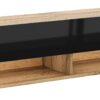 TV-Lowboard TV LOWBOARD DERBY 140 Eiche Wotan Nachbildung schwarz glänzend B/H/T: ca. 140x32,5x31,5 cm – Bild 4